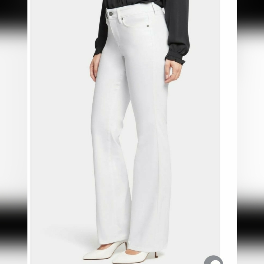 NYDJ $79 Blake Slim Flare White Jeans, 10, M, NWT, High Rise - Picture 2 of 12